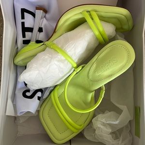 Schutz sandals 5B. Neon lime!